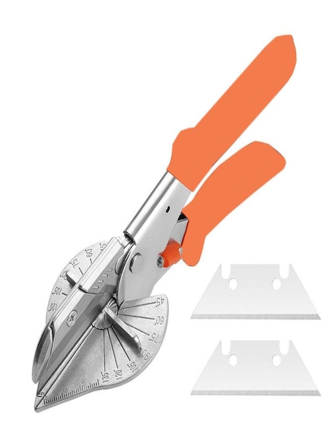 Veltrix - Multi Meter Shear Cutter, Degree Adjustable Angle Scissors Trim Shears Hand Tools for Cutting Soft Wood, PVC Multi Angle Mitre Gasket Shear Wire Duct Cutter Hand Tools, Orange - Set of 1 - Image 1
